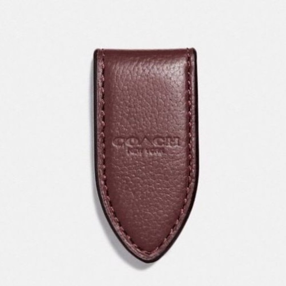 Coach Accessories - Coach Oxblood Leather Money Clip Magnetic F11456